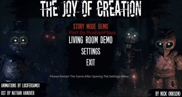 The Joy of Creation: Story Mode by Nikson. - Game Jolt